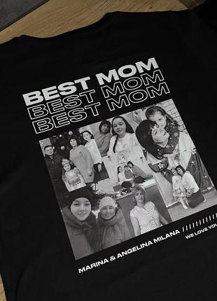 Футболка best mom з фото — персоналізований подарунок для мами m, чорний