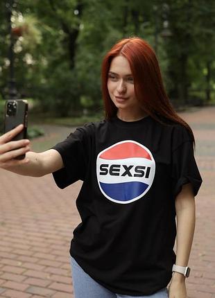 Футболка с принтом - "sexsi" в стиле pepsi xxl