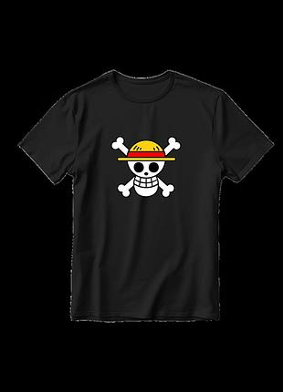 Черная футболка one piece \ ван пис