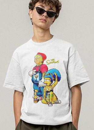 Футболка loys унисекс the simpsons (hip hop homer and marge wht) белый s