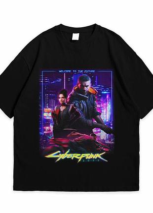 Футболка loys з принтом cyberpunk 2077 кіберпанк 2077 чорний xxl