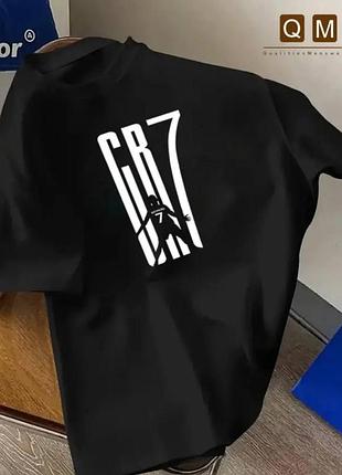 Чоловіча оверсайз футболка loys з принтом cr7 чорний xl