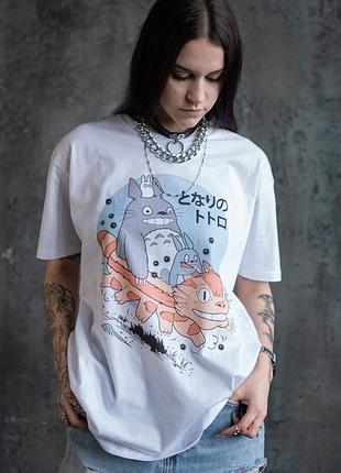 Футболка loys my neighbor totoro (totoro and nekobasu wht) білий xs