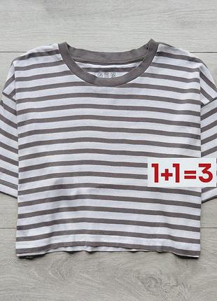 1+1=3 🎁 хлопковая укороченная футболка топ в полоску от primark