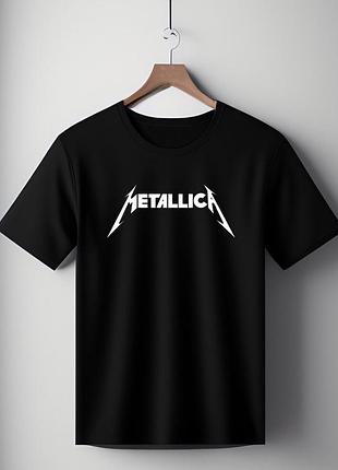Футболка черная оверсайз унисекс c принтом " metallica " розмір s-m m