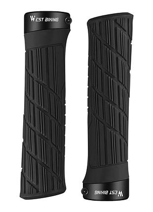 Грипсы велосипедные west biking yp0804063 с двумя замками ручки на руль black