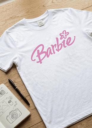 Жіноча футболка біла з принтом розмір xxxl «barbie» - стильна футболка для жінок