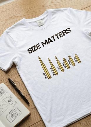 Чоловіча футболка для військових з принтом розмір м «size matters» патріотична футболка.