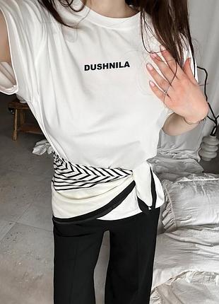 Футболка чёрная "dushnila" xxl, графитовый
