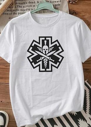 Чоловіча футболка для військових з принтом розмір xl «combat medic» патріотична футболка. футболка військовому. футболки