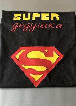 Мужская футболка с надписью super дедушка