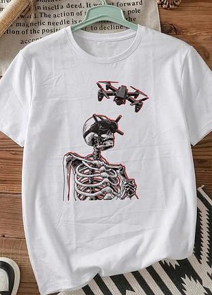 Мужская футболка для военных с принтом размер xxl «fpv skeleton». патриотическая футболка. футболка военному. футболки.