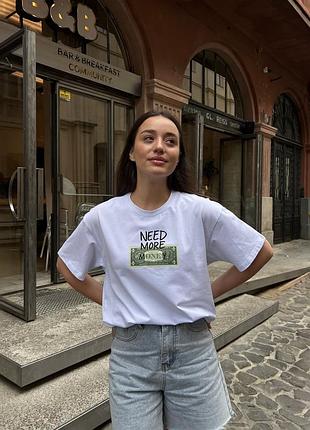 Футболка "need more money" с долларом — made in ukraine черный, m