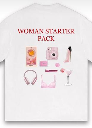 Футболка "woman starter pack" / футболка "женский стартовый набор" m, черный