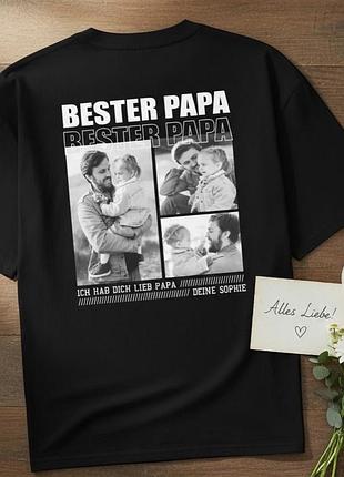 Футболка “best papa” з вашими фото индивидуальный дизайн)