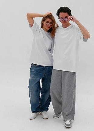 Футболка oversize базовая унисекс с коротким рукавом цвет белый р. xs, s, m, l, xl, xxl l