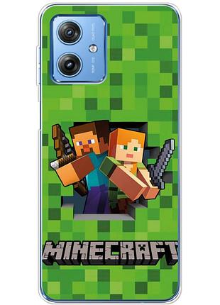 Чохол силіконовий з картинкою на motorola g54 5g (майнкрафт, minecraft)