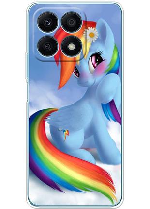Чехол силиконовый с картинкой на huawei honor x8a (литл пони, my little pony)