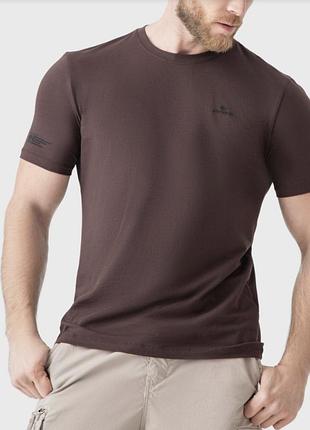 Футболка avecs мужская хлопковая базовая повседневная / коричневая 7xl