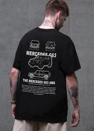 Мужская оверсайз футболка without с принтом g63 black l-xl