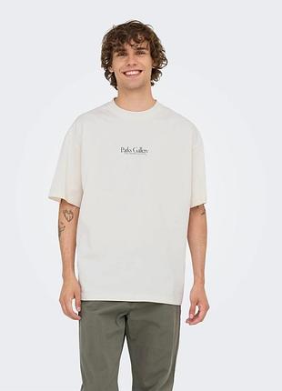 Мужская белая футболка only & sons xl