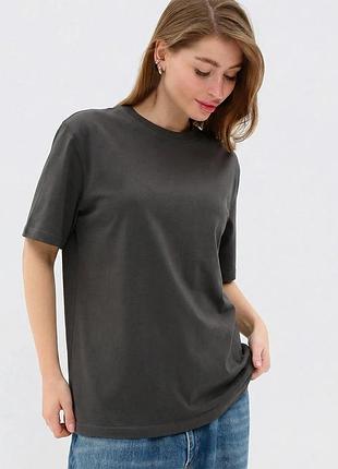 Футболка oversize базовая унисекс с коротким рукавом цвет графит р. s, m, l, xl, xxl xxl
