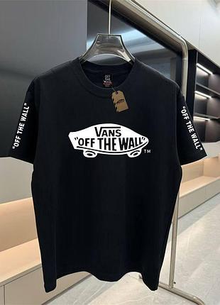 Мужская футболка vans "off the wall" чёрная, унисекс футболка ванс размер м l 100% хлопок l
