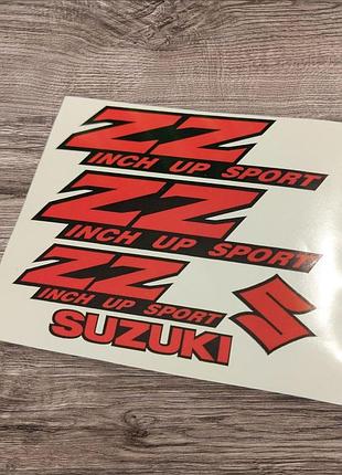 Красные наклейки на мотоцикл мопед скутер сузуки suzuki зз 12 zz спорт