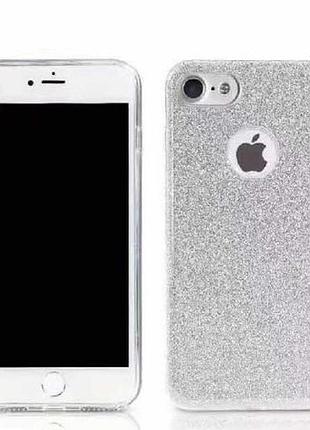 Силиконовый чехол glitter для iphone 7 серебро remax 700201