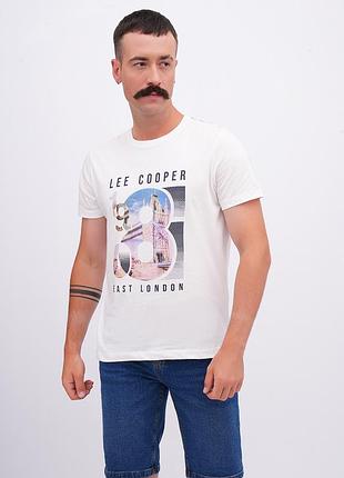 Чоловіча зелена футболка lee cooper білий, l