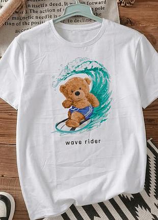 Футболка с принтом размер xl «wave rider» стильная футболка для женщин и мужчин, индивидуальные качественные принты. стильная одежа