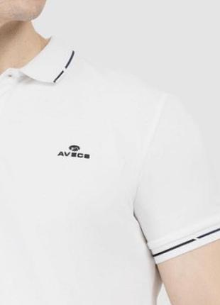 Футболка поло мужская avecs белая (4–6xl) / тенниска баталл большие размеры, классическая, трикотажная