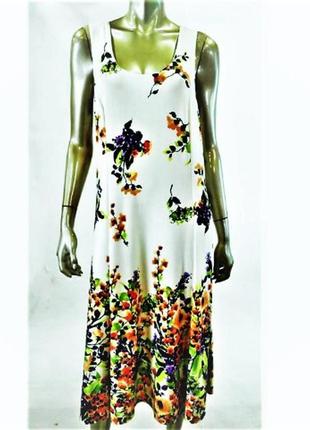 Платье миди в цветочный принт большемерный xl на 54-56 рр
