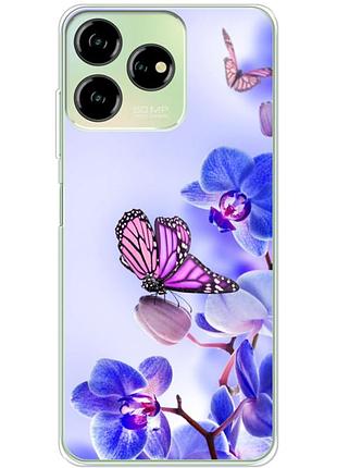 Чохол силіконовий з картинкою на zte blade v50 design 4g (квітка, метелик на орхідеї)