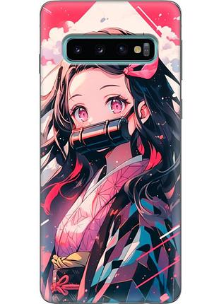 Чехол силиконовый с картинкой на samsung galaxy s10 (g973) (аниме, anime)