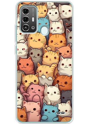 Чохол силіконовий з картинкою на zte blade a53 pro (котики)