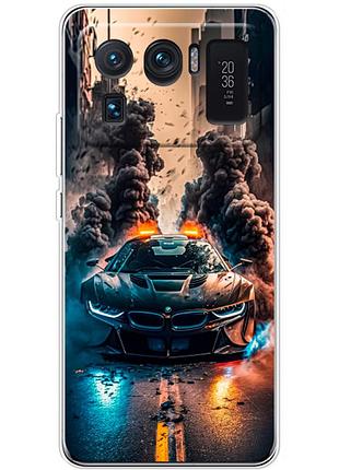 Чехол силиконовый с картинкой на xiaomi mi 11 ultra (машина bmw i8)