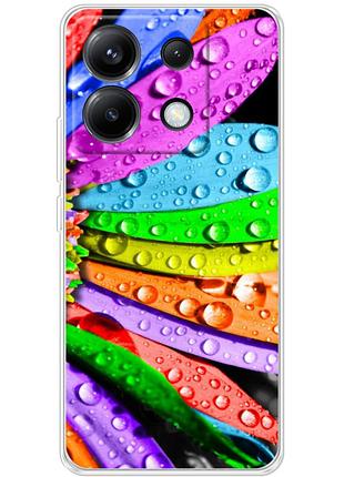 Чехол силиконовый с картинкой на xiaomi poco x6 5g (цветные листья)