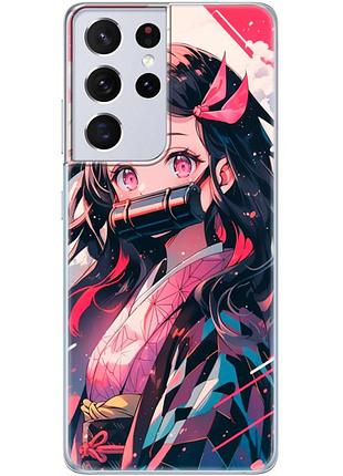 Чехол силиконовый с картинкой на samsung galaxy s21 ultra (g998) (аниме, anime)