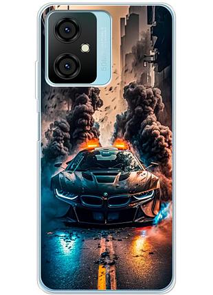 Чехол силиконовый с картинкой на blackview oscal c70 (машина bmw i8)