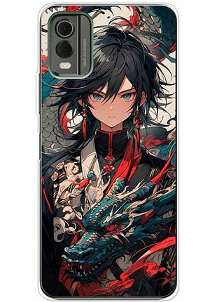 Чехол силиконовый с картинкой на nokia c32 (аниме, anime)