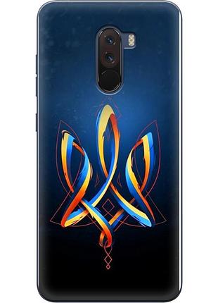 Чехол силиконовый с картинкой на xiaomi pocophone f1 (патриотический, герб украины)