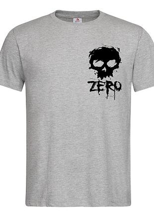 Футболка с принтом " zero череп " светло-серая (меланж), унисекс s, m, l, xl, 2xl, 3xl