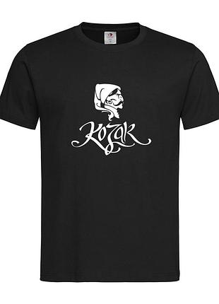 Футболка патриотическая с принтом " козак " чёрная, унисекс s, m, l, xl, 2xl, 3xl
