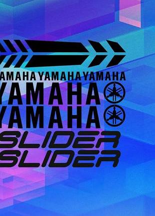 Черные наклейки на мотоцикл мопед скутер ямаха с полосками yamaha слайдер slider