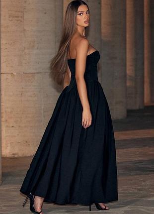 Чорна сукня plt prettylittlething xs, корсетна, міді 3