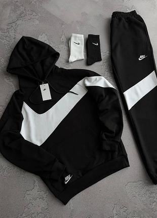 Костюм мужской nk худи и штаны + в подарок 2 пары носков двунить s, m, l, xl, xxl