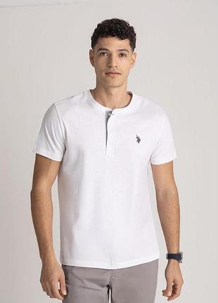 Футболка хлопковая мужская u.s. polo assn. (4825516296375) jersey henley xxl белая