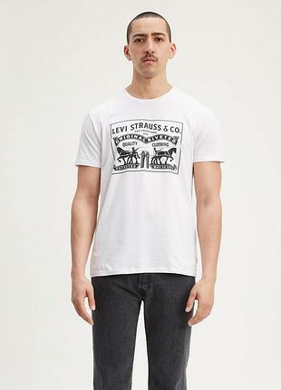 Футболка хлопковая мужская levi's (196876578928) 2-horse graphic xl белая