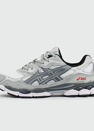 Кроссовки мужские белые asics gel-nyc grey white размер 44